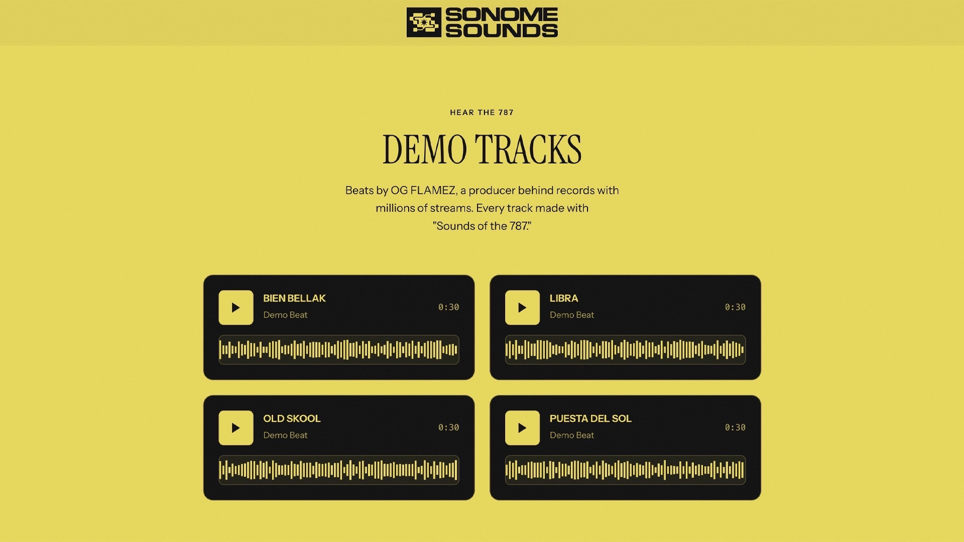 Sonome Sounds - Demo section