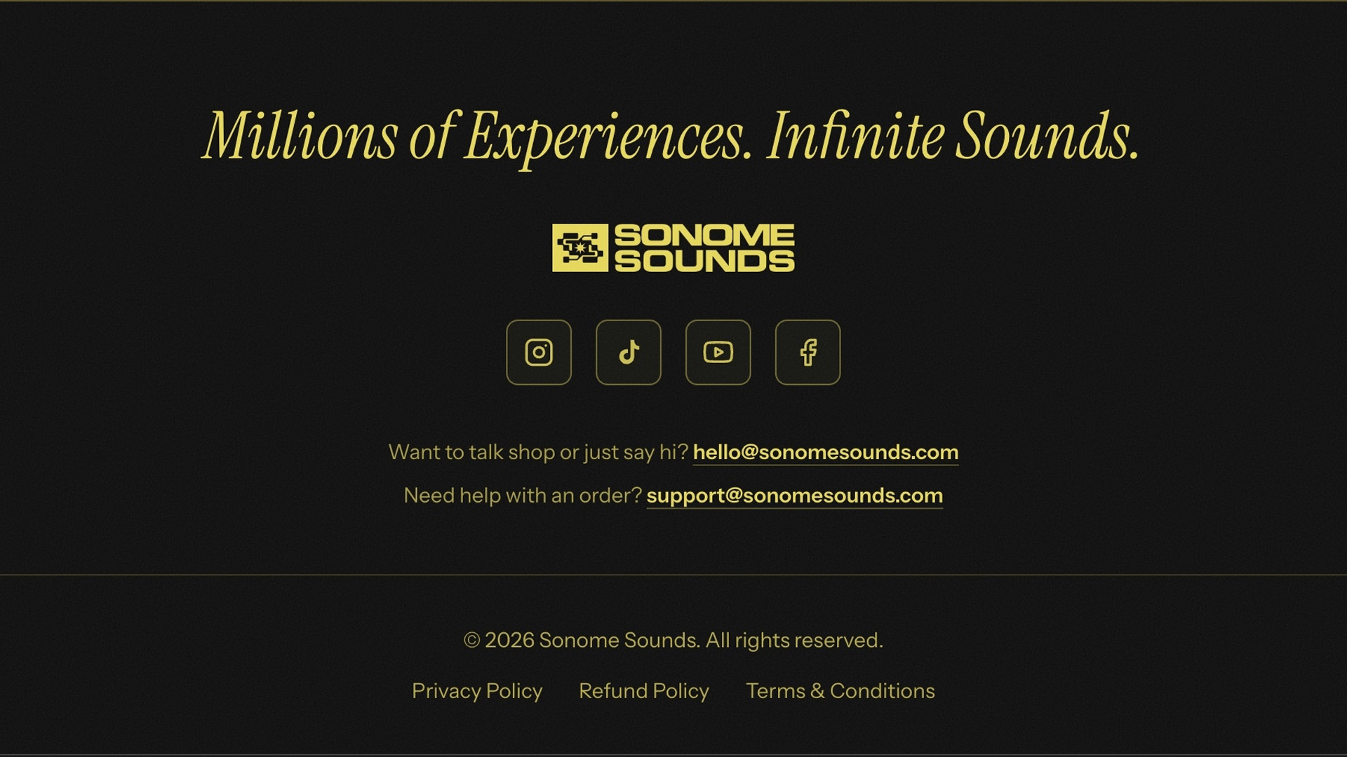 Sonome Sounds - Footer section